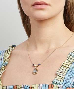 Kojis - Gold Aquamarine and Sapphire Pendant Necklace image number 1