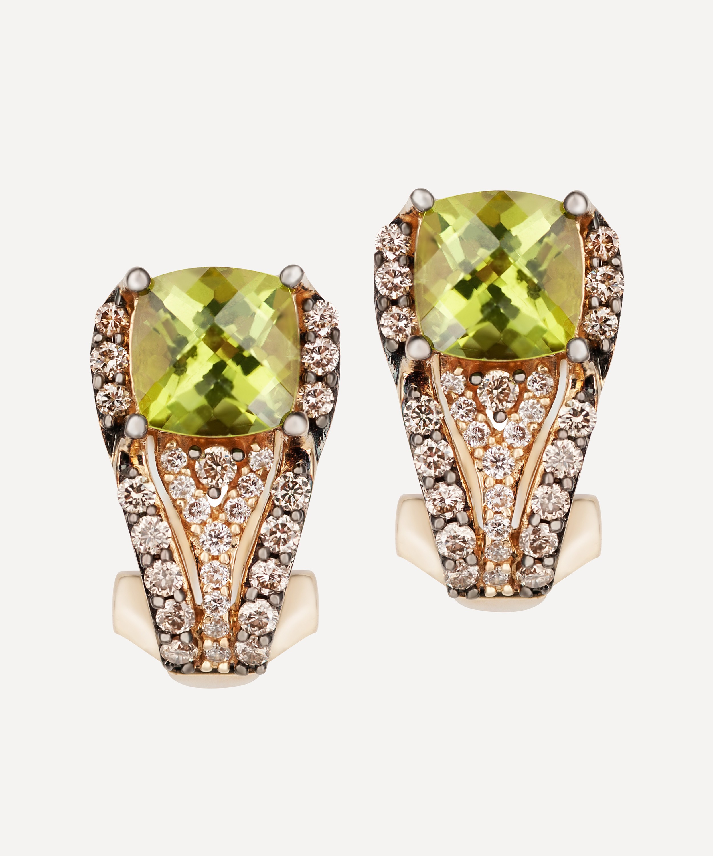 Kojis - Gold Peridot and Diamond Earrings image number 0