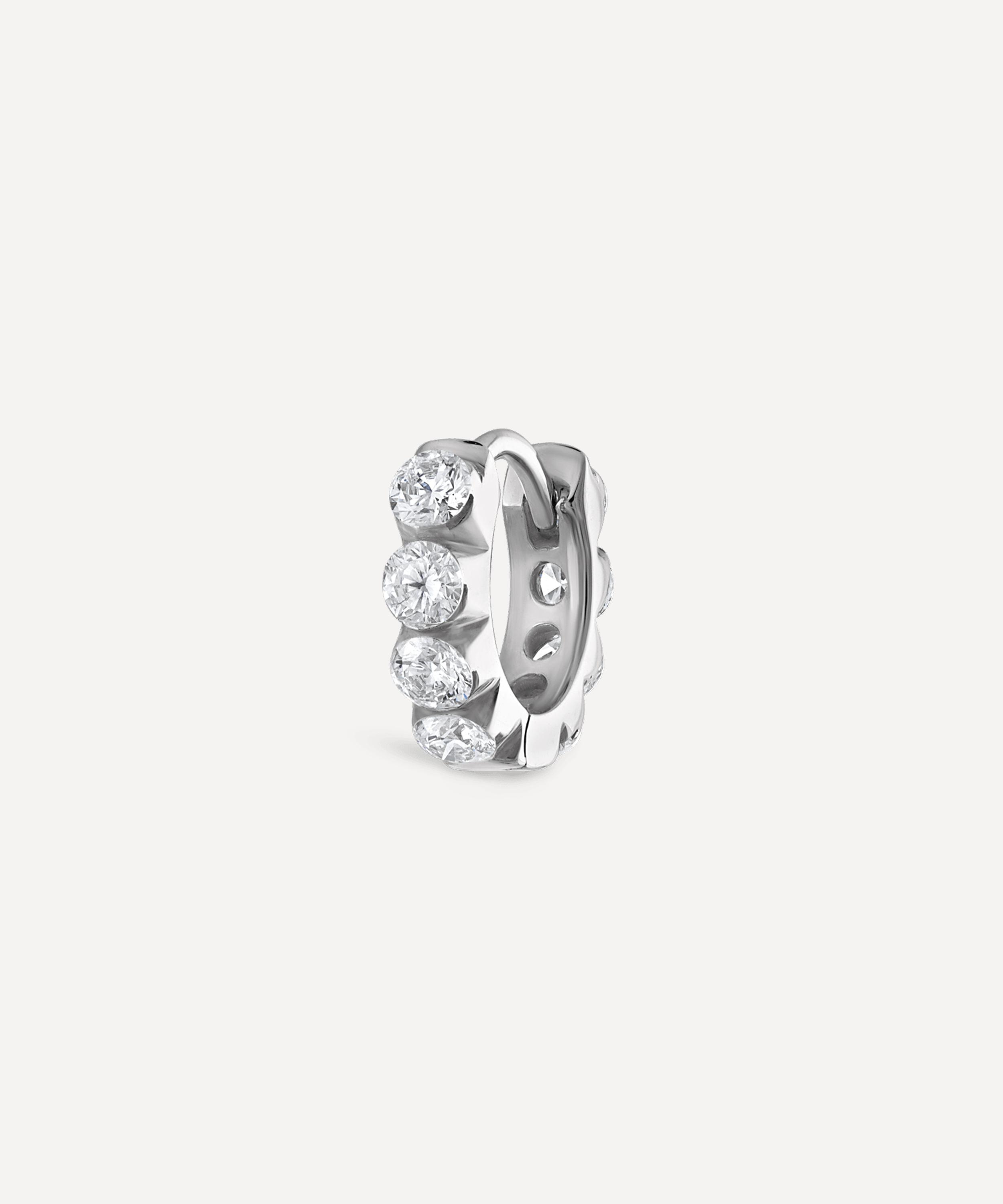 MARIA TASH MARIA TASH 18CT 6.5MM INVISIBLE SET LARGE DIAMOND ETERNITY HOOP EARRING 000711019