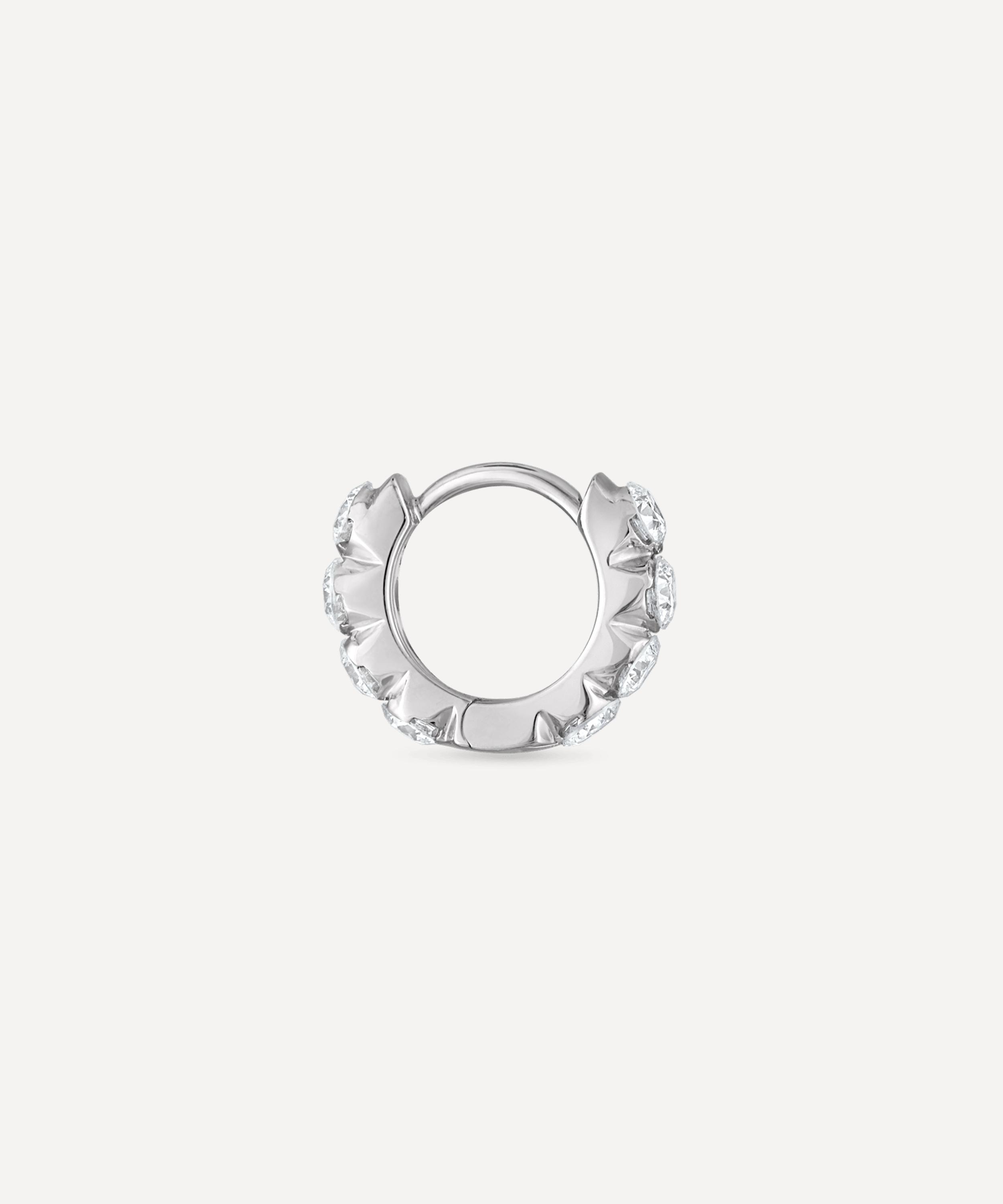 MARIA TASH MARIA TASH 18CT 6.5MM INVISIBLE SET LARGE DIAMOND ETERNITY HOOP EARRING 000711019