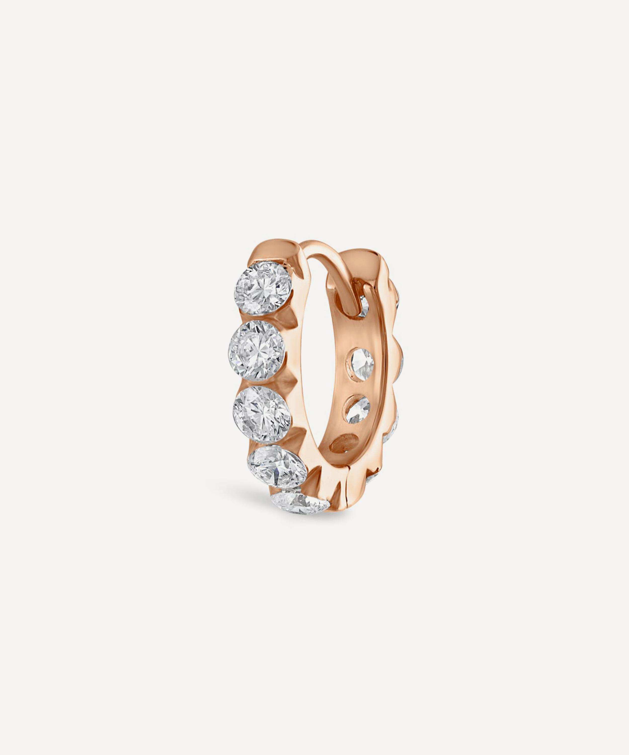 Maria Tash - 18ct 8mm Invisible Set Large Diamond Eternity Hoop Earring image number 0