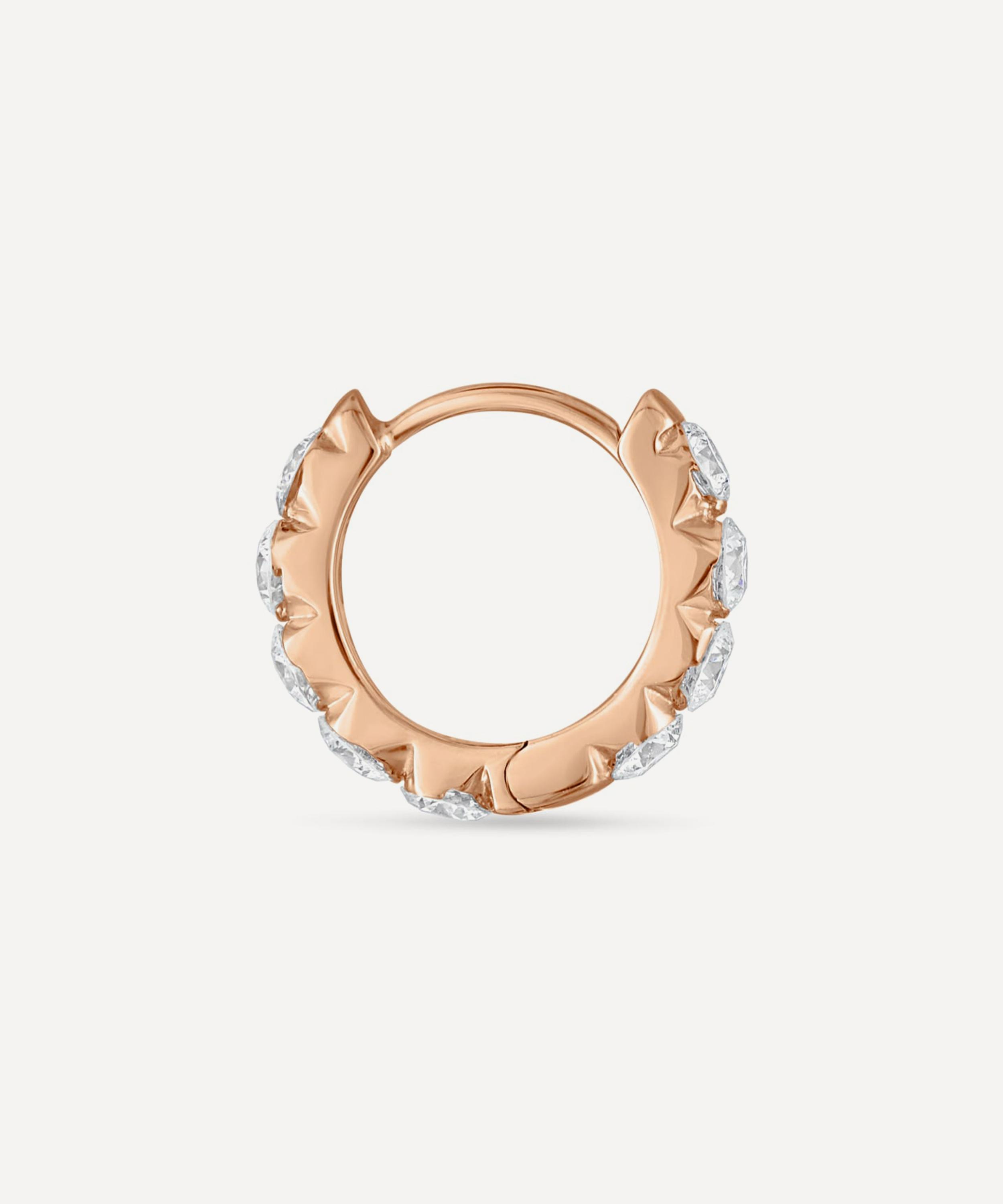 Maria Tash - 18ct 8mm Invisible Set Large Diamond Eternity Hoop Earring image number 2