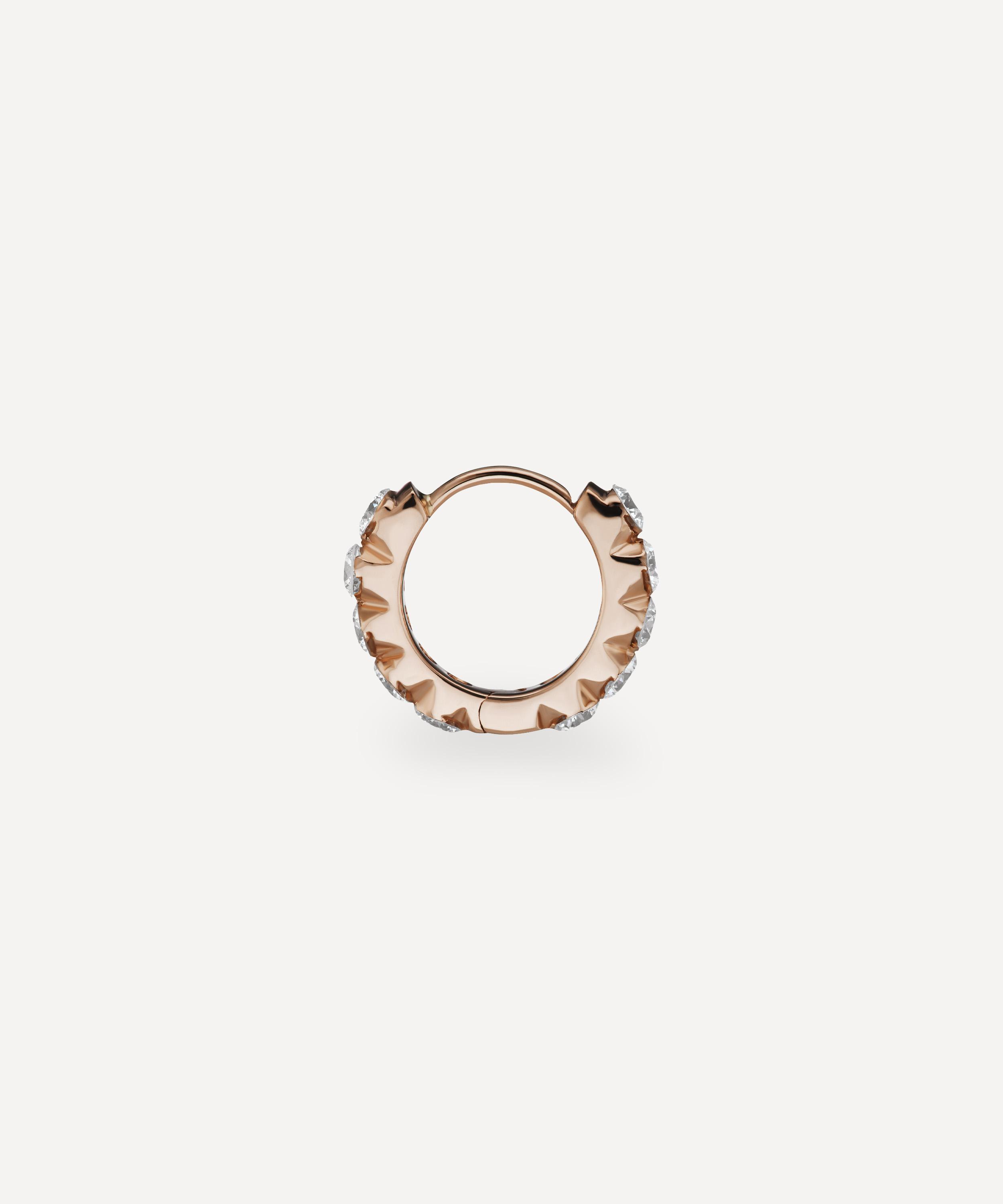 Maria Tash - 18ct 8mm Invisible Set Large Diamond Eternity Hoop Earring image number 3