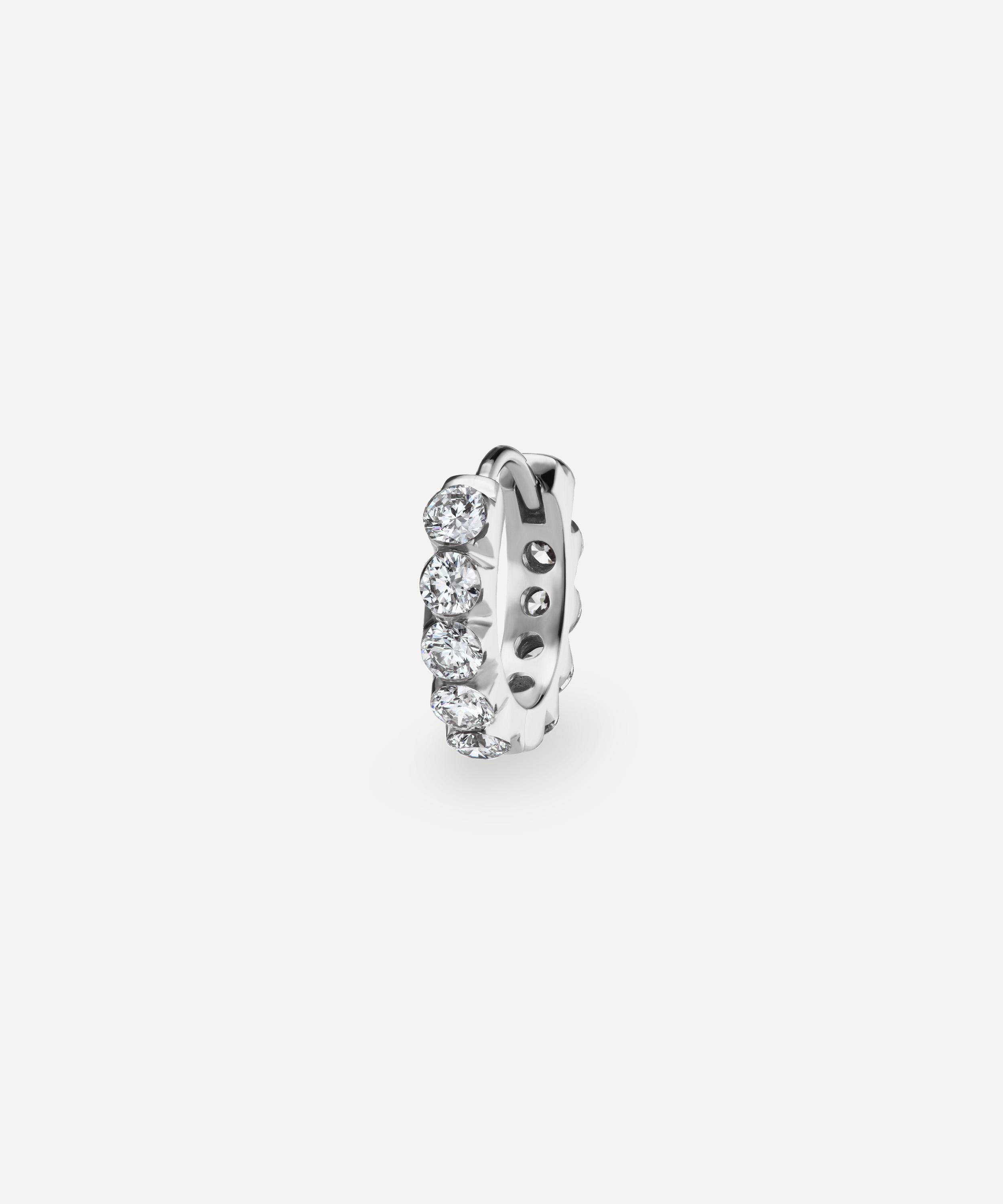 Maria Tash - 18ct 8mm Invisible Set Large Diamond Eternity Hoop Earring