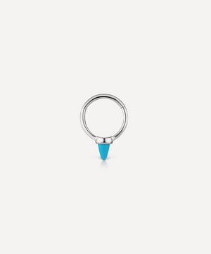 Maria Tash - 8mm Single Short Turquoise Spike Hoop Earring image number 2