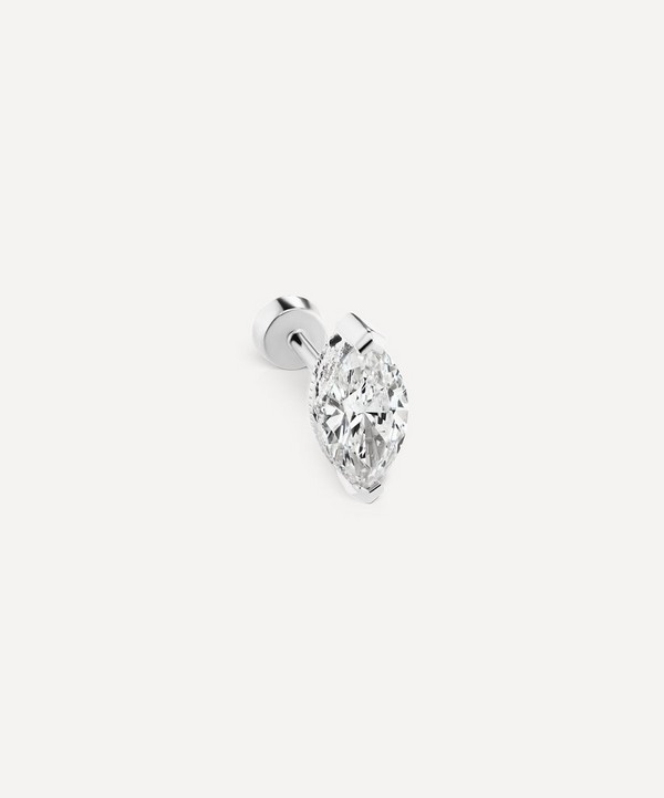 Maria Tash - 18ct 6mm Marquise Diamond Threaded Stud Earring image number null