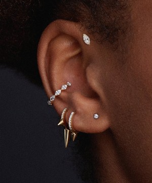 Maria Tash - 18ct 6mm Marquise Diamond Threaded Stud Earring image number 3