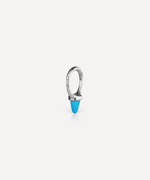 Maria Tash - 14ct 6.5mm Single Short Turquoise Spike Hoop Earring image number 0