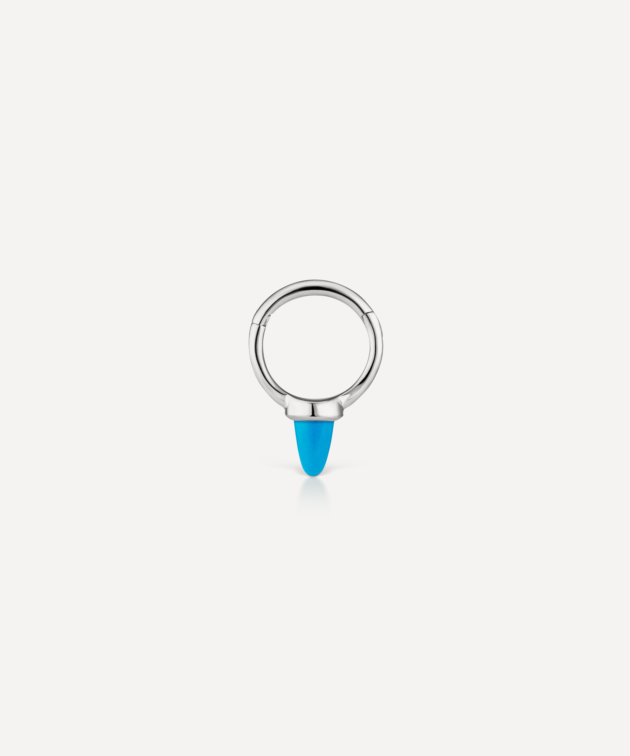 Maria Tash - 14ct 6.5mm Single Short Turquoise Spike Hoop Earring image number 1