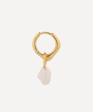 Maria Black - Gold-Plated Vento Pearl Single Huggie Hoop Earring image number 2