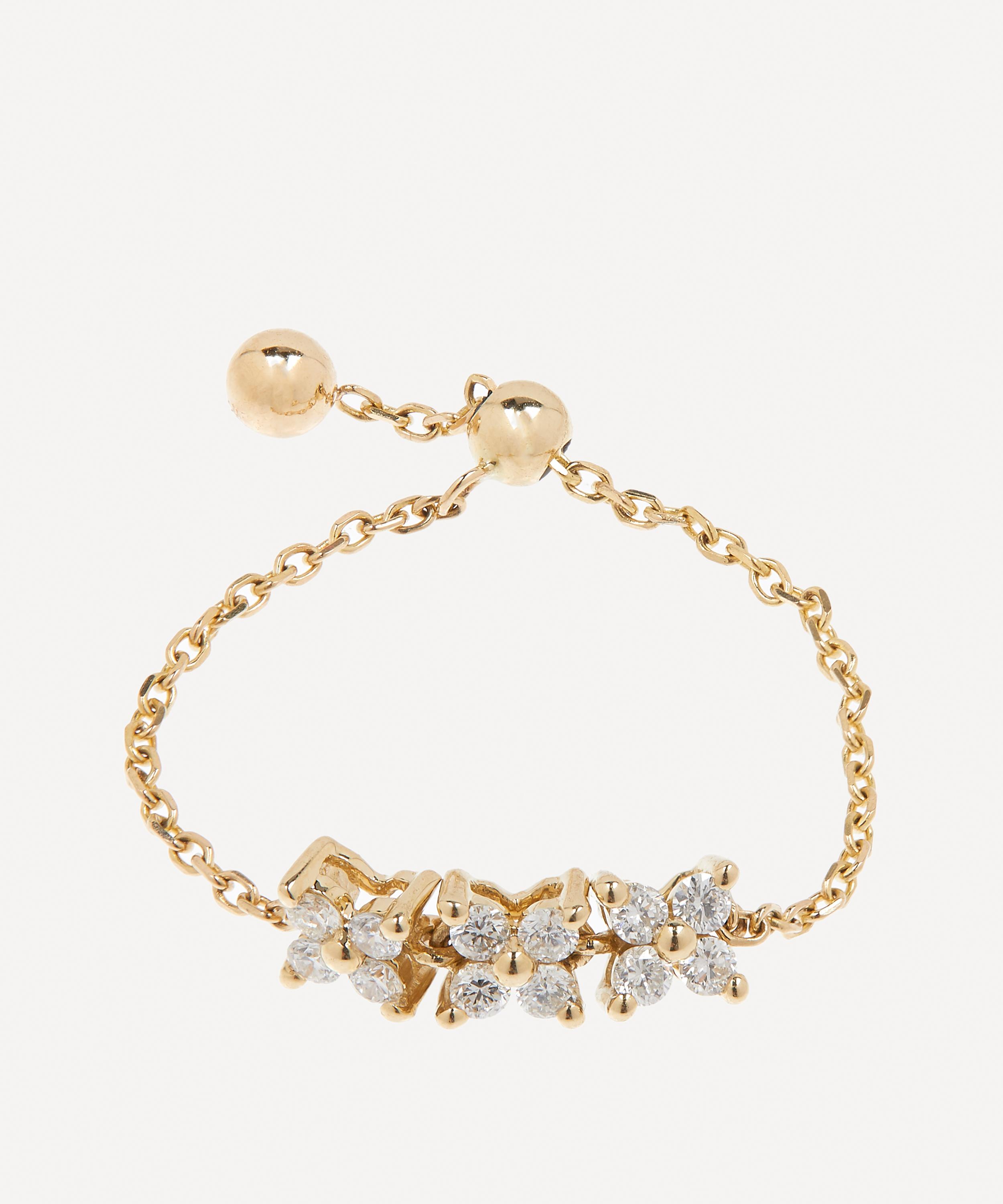Anissa Kermiche - 14ct Gold Brontë Doré Diamond Chain Ring image number 0