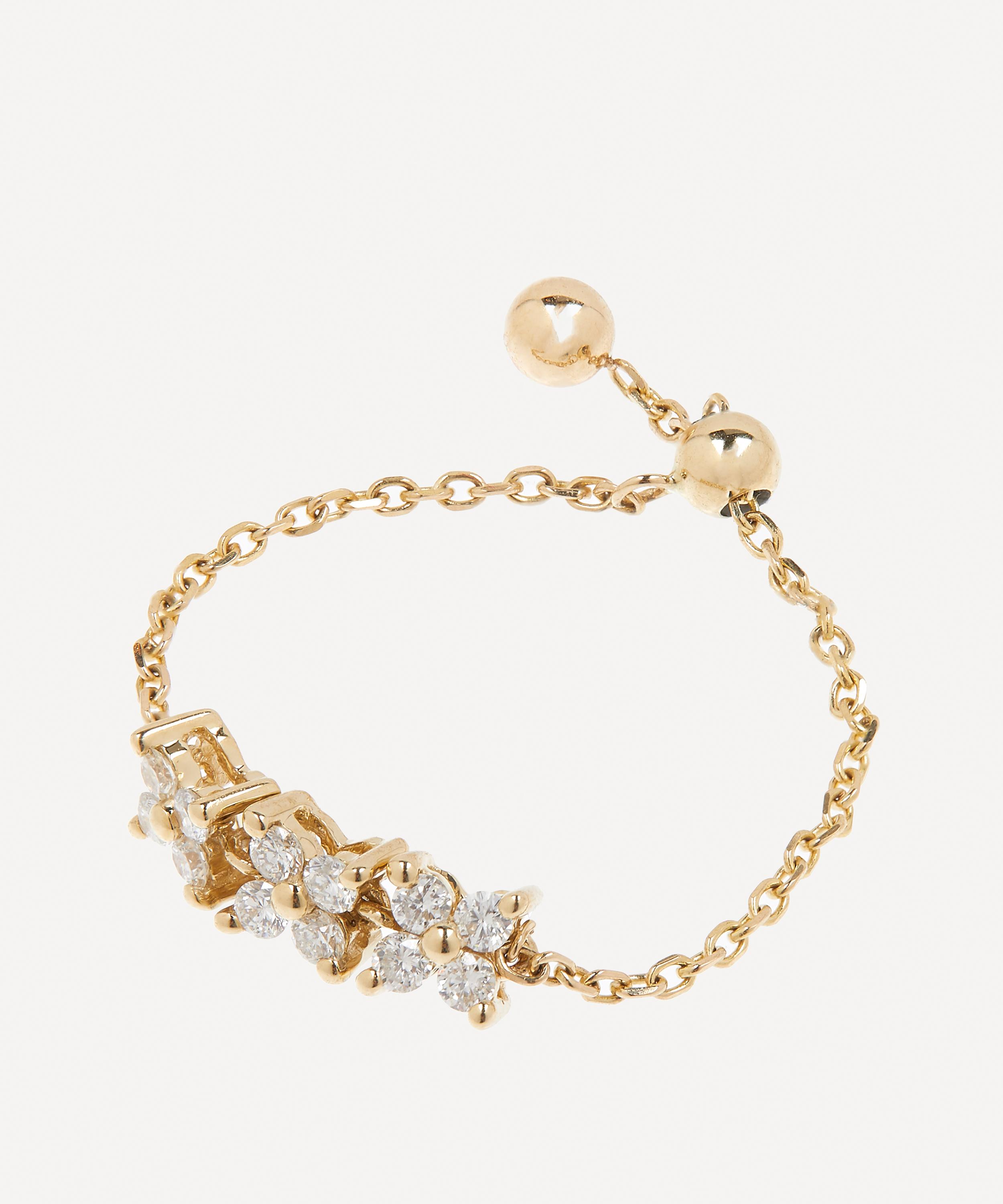 Anissa Kermiche - 14ct Gold Brontë Doré Diamond Chain Ring image number 2