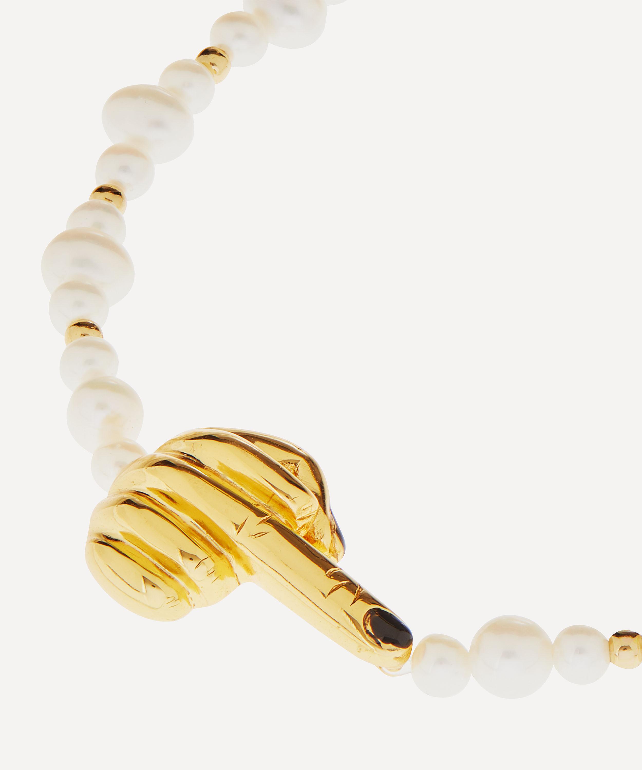 Anissa Kermiche Gold Plated French for Goodnight Pearl Bracelet