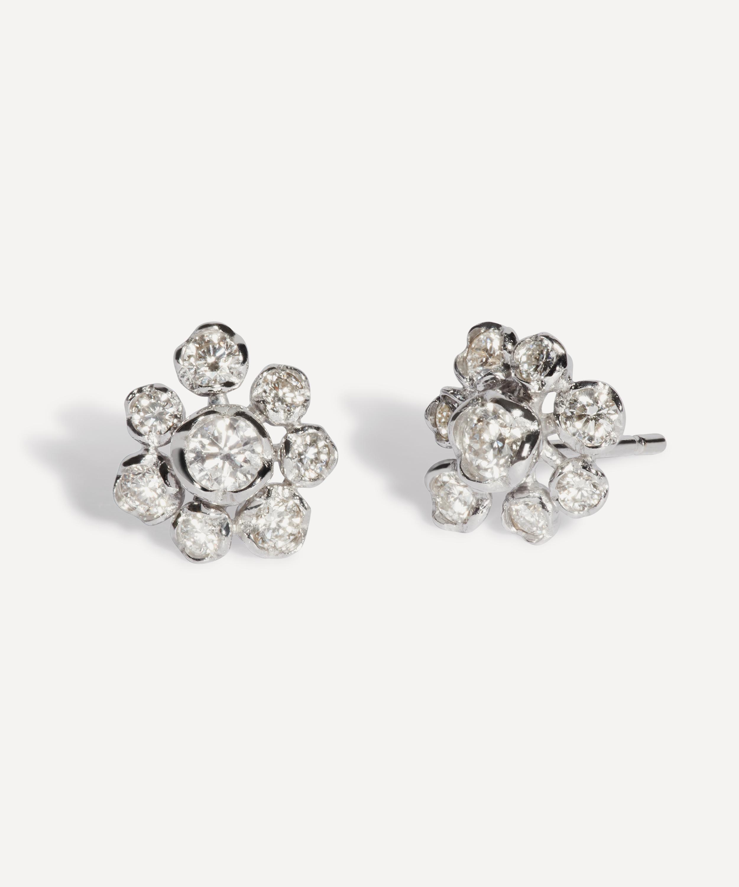 Annoushka - 18ct White Gold Marguerite Large Diamond Flower Stud Earrings image number 0