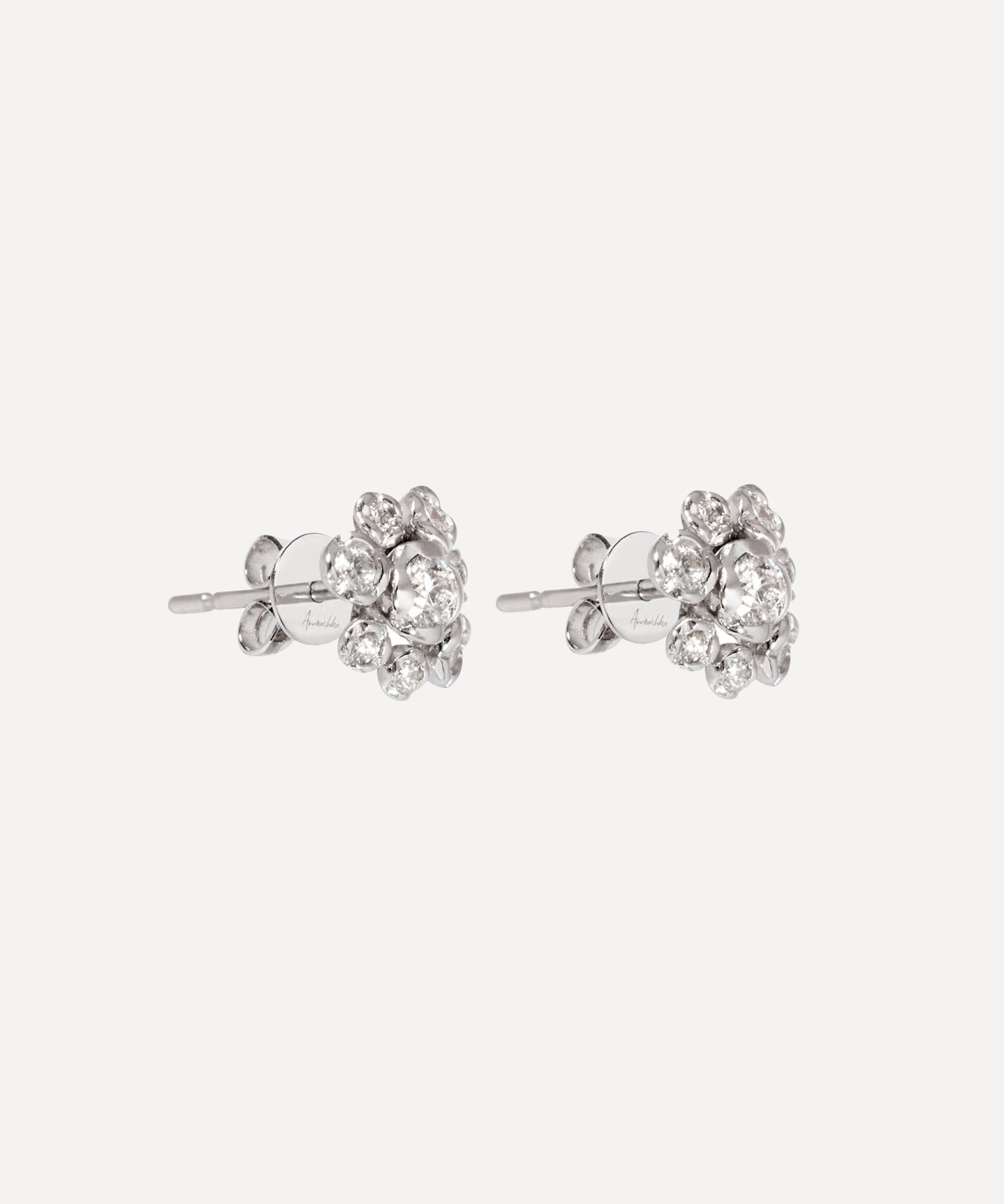 Annoushka - 18ct White Gold Marguerite Large Diamond Flower Stud Earrings image number 2