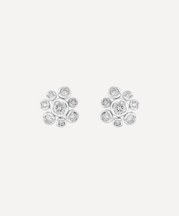 Annoushka - 18ct White Gold Marguerite Small Diamond Flower Stud Earrings