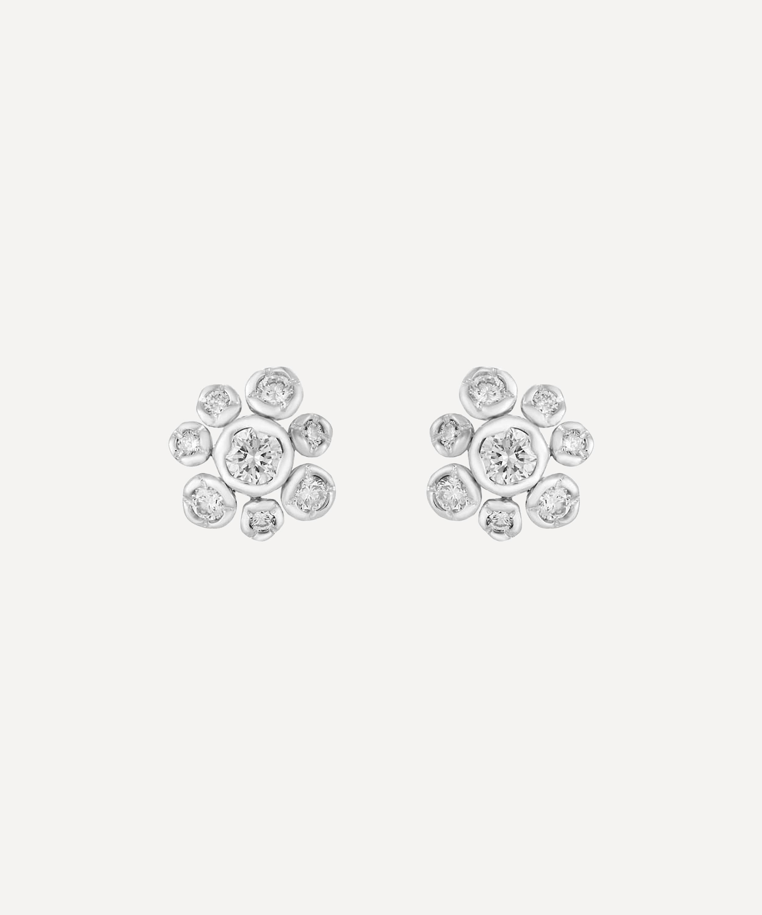 Annoushka - 18ct White Gold Marguerite Small Diamond Flower Stud Earrings image number 0