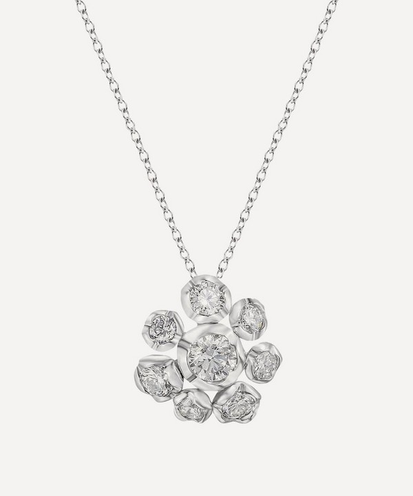 Annoushka - 18ct White Gold Marguerite Diamond Flower Pendant Necklace image number null