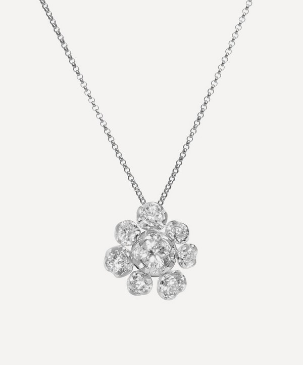 Annoushka - 18ct White Gold Marguerite Large Diamond Flower Pendant Necklace image number null