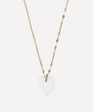 Pascale Monvoisin - 14ct Gold Gabin N°3 Engraved Crystal and Diamond Pendant Necklace image number 0