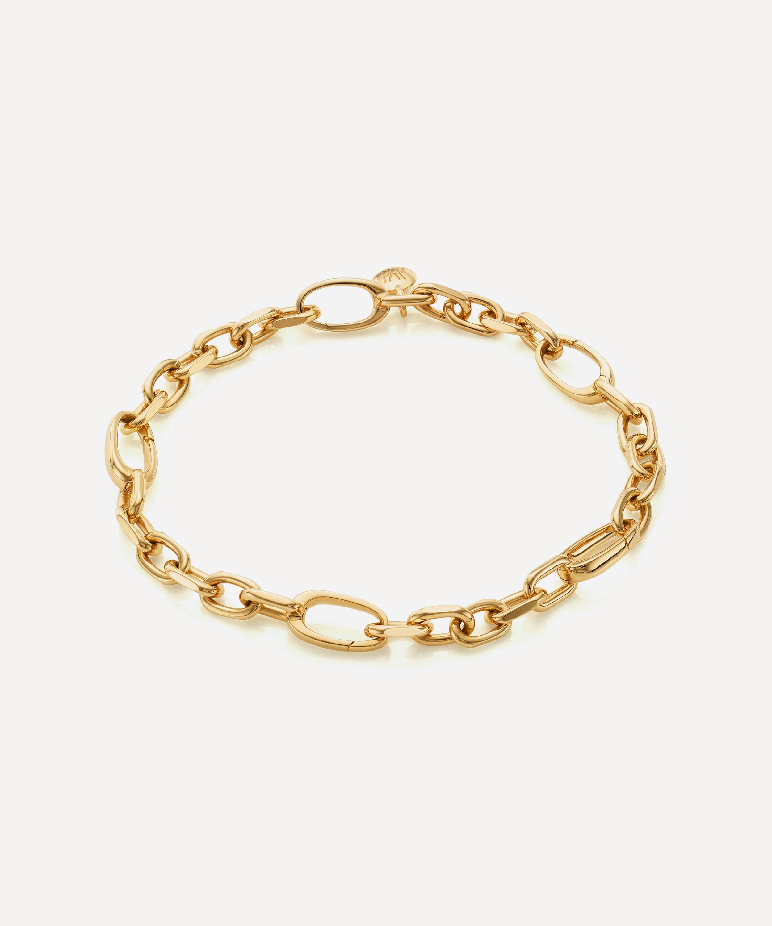 Monica Vinader - Gold Plated Vermeil Silver Alta Capture Mini Link Charm Bracelet image number 0