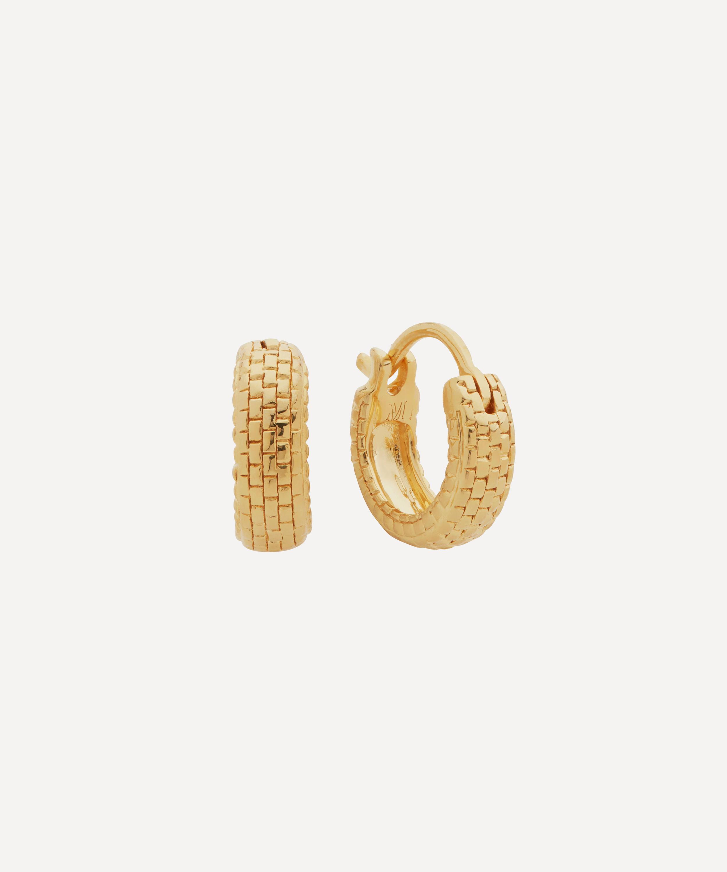 Monica Vinader - 18ct Gold Plated Vermeil Silver Heirloom Huggie Hoop Earrings image number 0