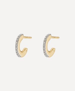 Monica Vinader - Gold Plated Vermeil Silver Fiji Small Skinny Diamond Hoop Earrings image number 0