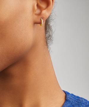 Monica Vinader - Gold Plated Vermeil Silver Fiji Small Skinny Diamond Hoop Earrings image number 1
