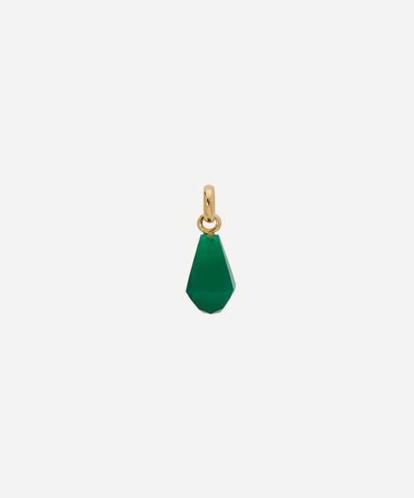 Monica Vinader - 18ct Gold Plated Vermeil Silver Green Onyx Pendant Charm image number null