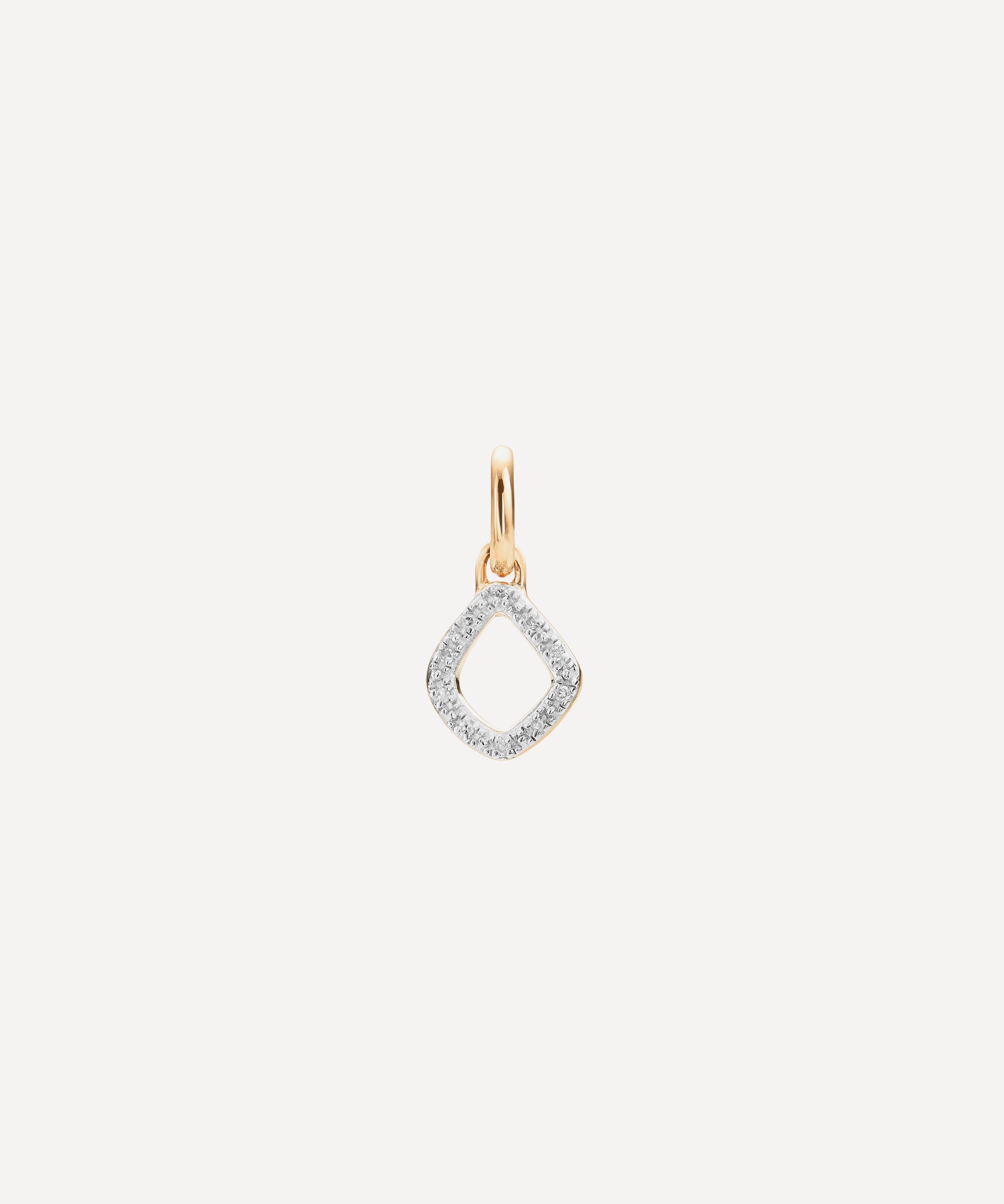 Monica Vinader - Gold Plated Vermeil Silver Riva Mini Diamond Kite Pendant Charm image number 0