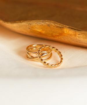 Monica Vinader - Gold Plated Vermeil Silver Nura Teardrop Eternity Ring image number 2