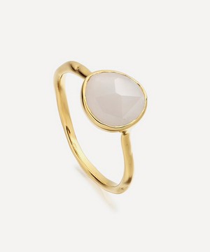 Monica Vinader - Gold Plated Vermeil Silver Siren Moonstone Stacking Ring image number 0