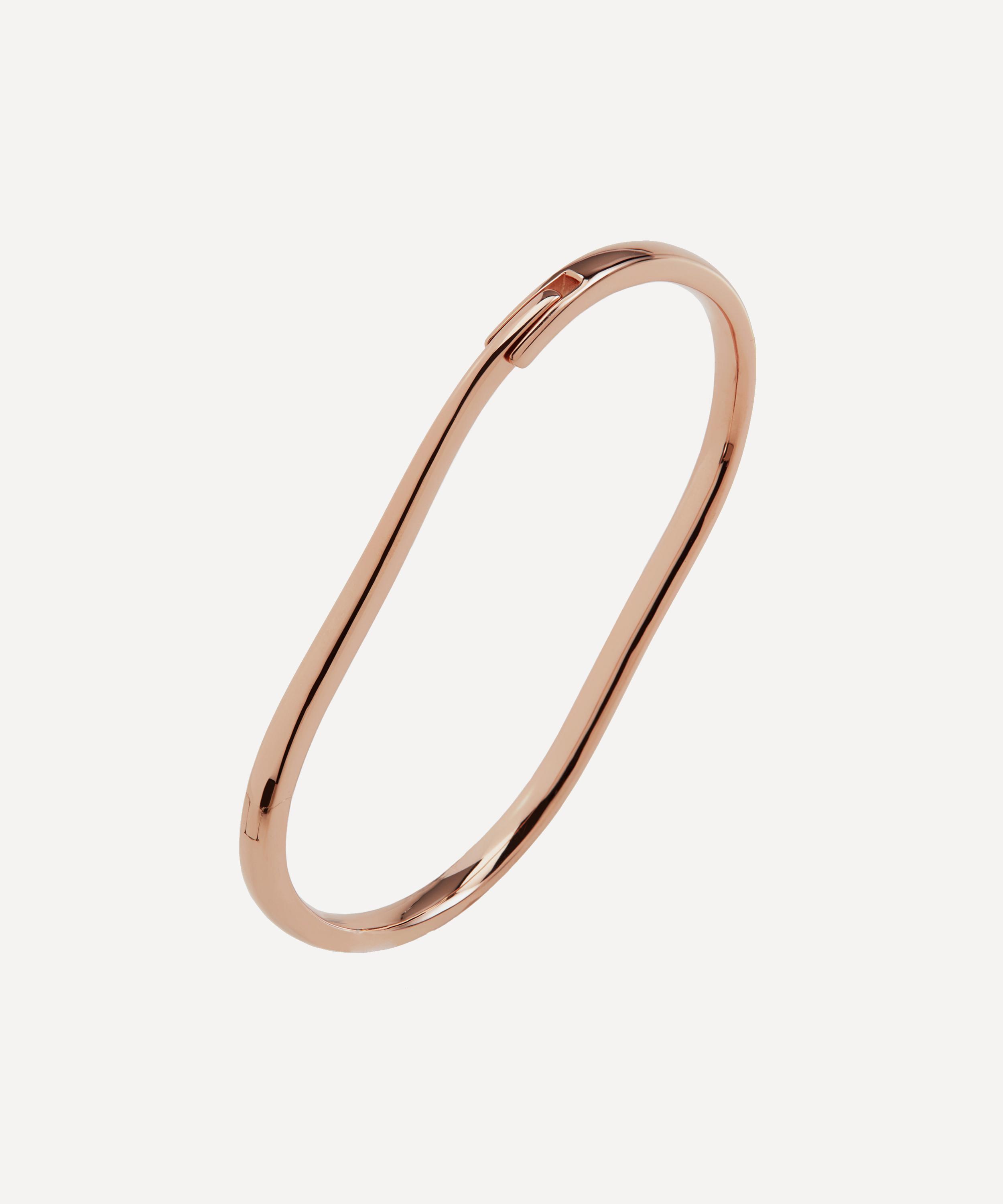 Monica Vinader - Rose Gold Plated Vermeil Silver Alta Capture Medium Charm Bangle image number 0