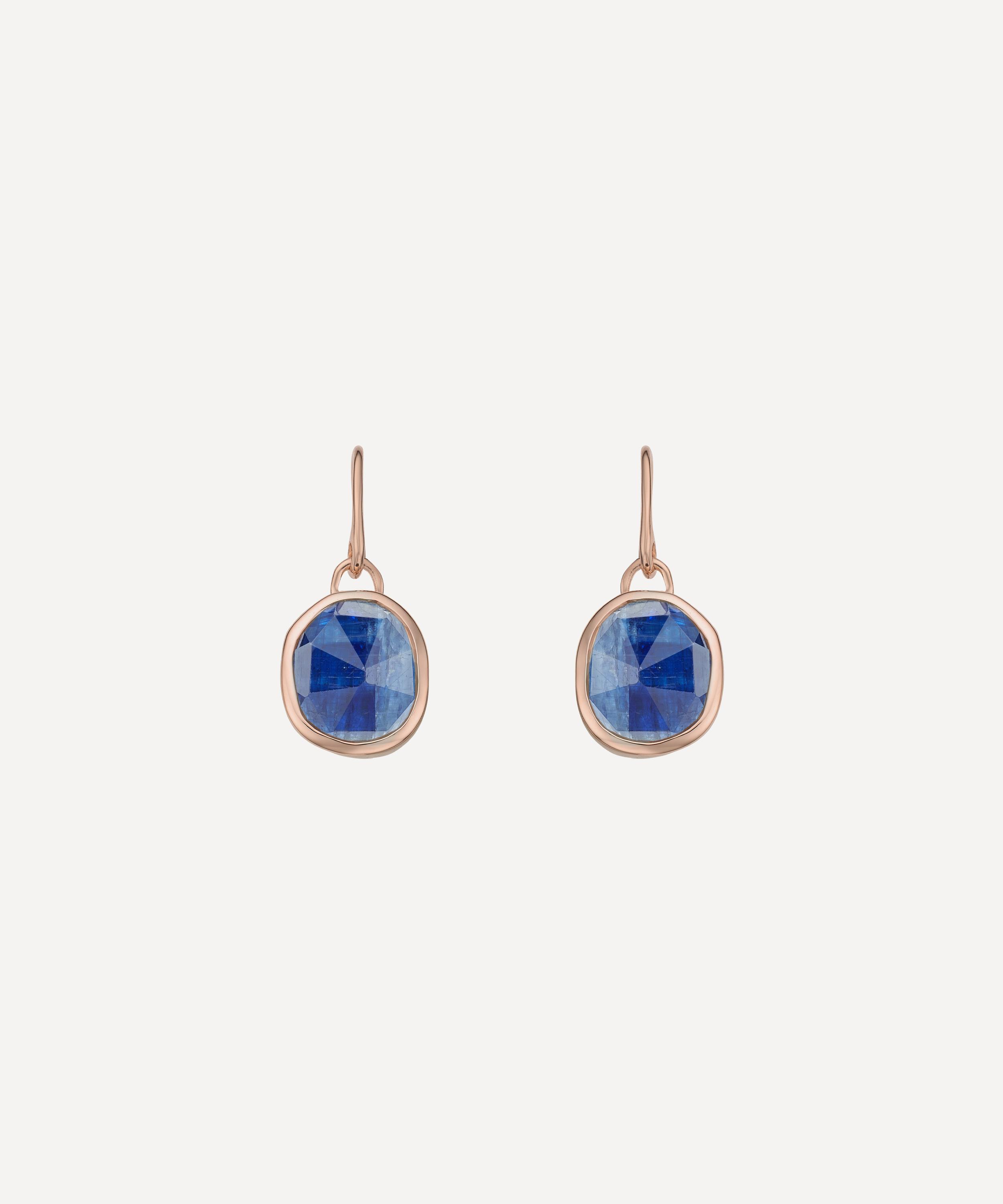 Monica Vinader - Rose Gold Plated Vermeil Silver Siren Kyanite Drop Earrings image number 0