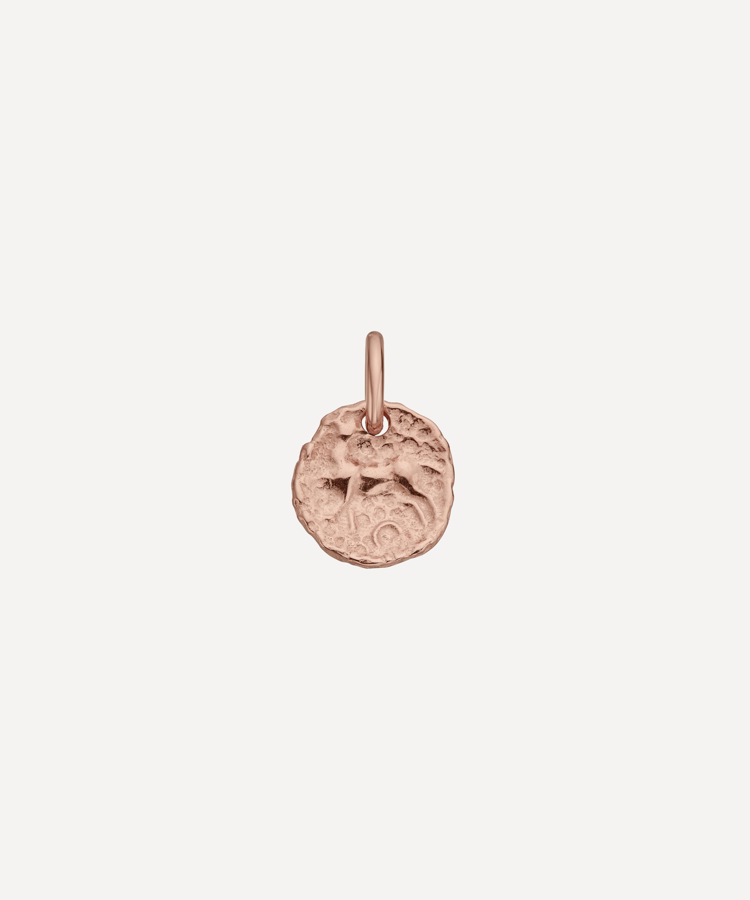 Monica Vinader - Rose Gold Plated Vermeil Silver Siren Small Coin Pendant Charm image number 0