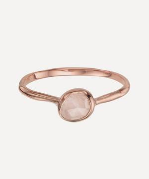 Rose Gold Plated Vermeil Silver Siren Small Rose Quartz Stacking Ring