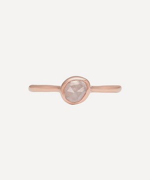 Monica Vinader - Rose Gold Plated Vermeil Silver Siren Small Rose Quartz Stacking Ring image number 2