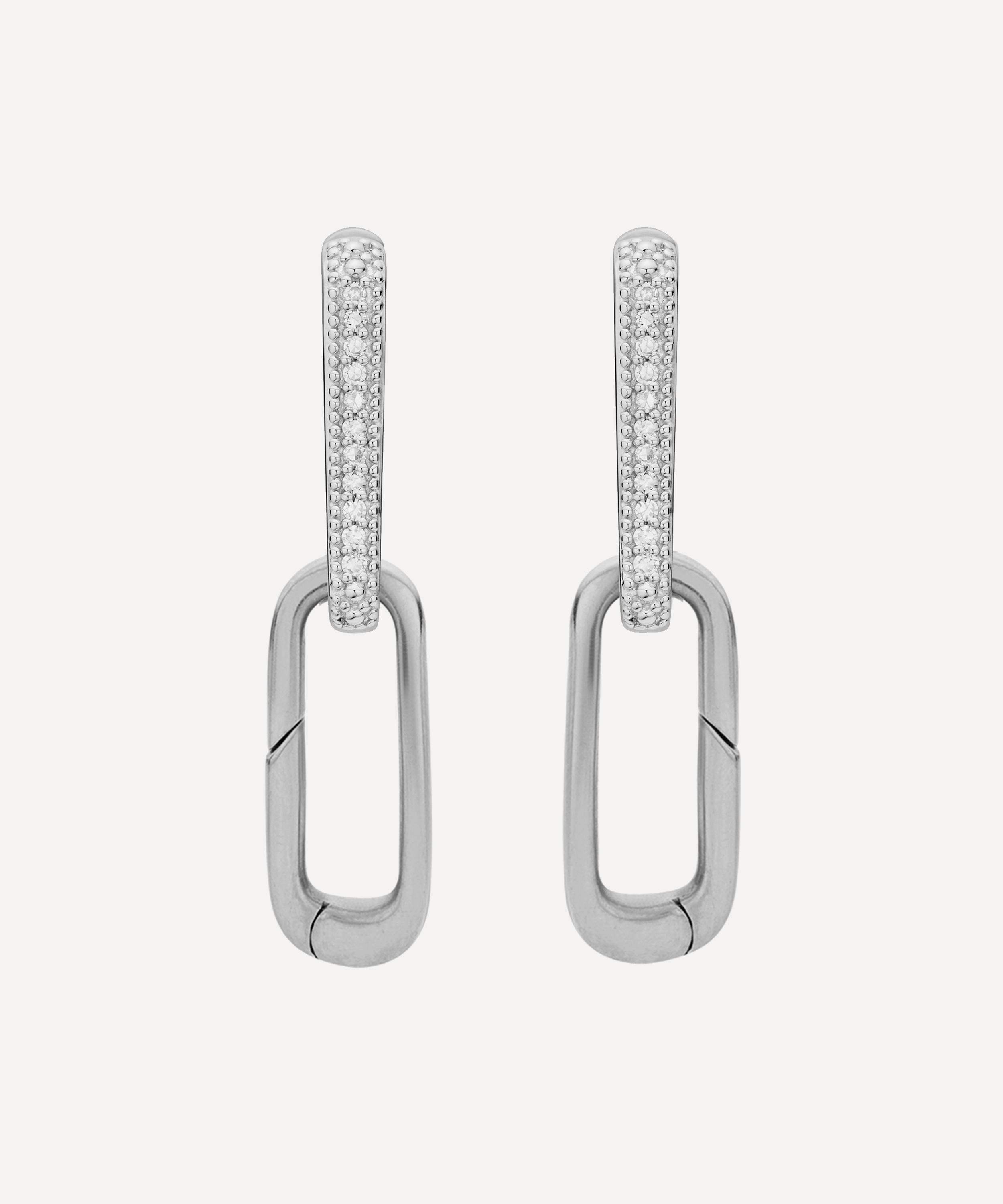 Monica Vinader Silver Alta Capture Charm Diamond Drop