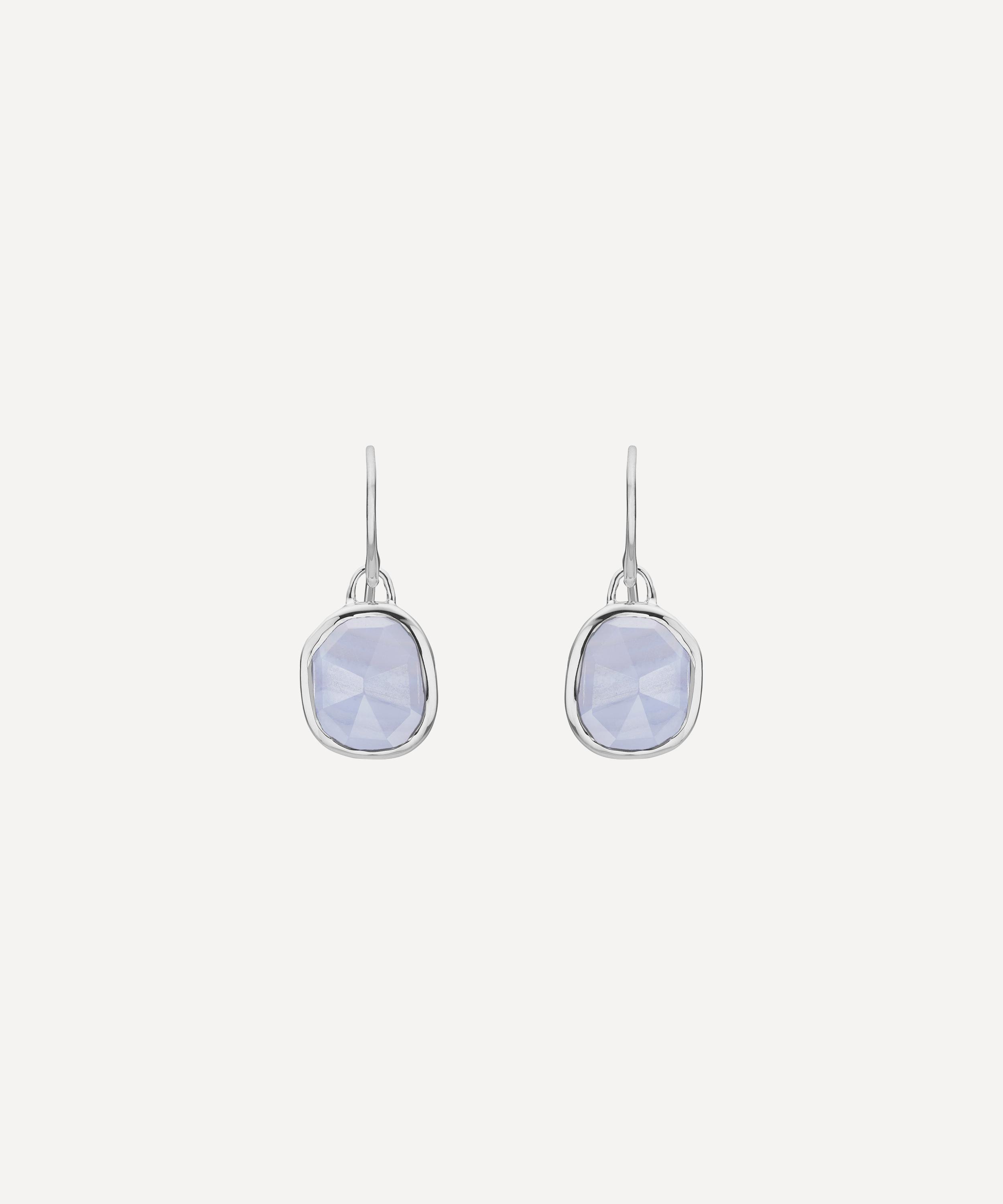 Monica Vinader - Silver Siren Blue Lace Agate Drop Earrings image number 0