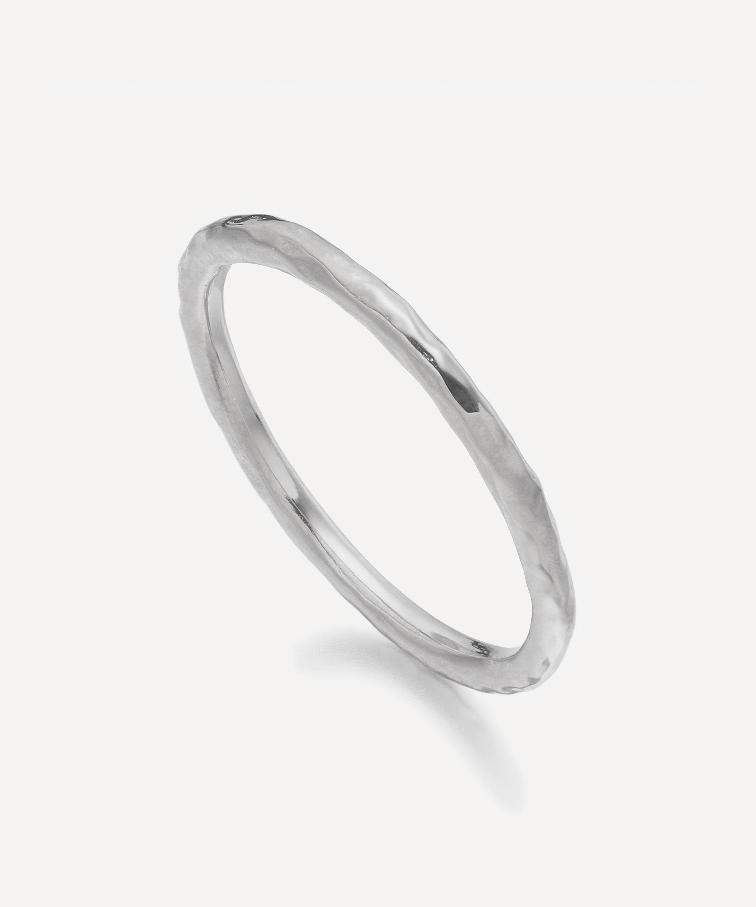 【MONICA VINADER】18KRGヴェルメイユ Siren Hammered リング Monica Vinader Silver Siren Hammered Ring | Liberty