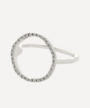 Monica Vinader - Silver Riva Diamond Circle Ring image number 1