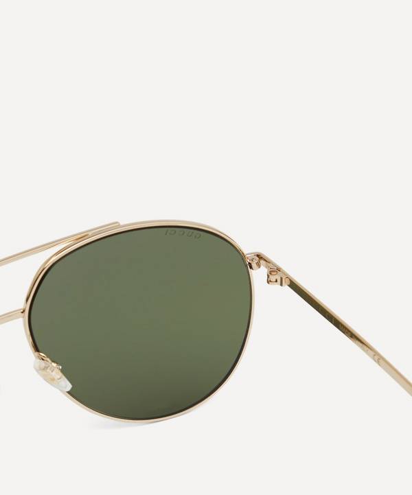 Gucci Oversized Aviator Metal Sunglasses | Liberty