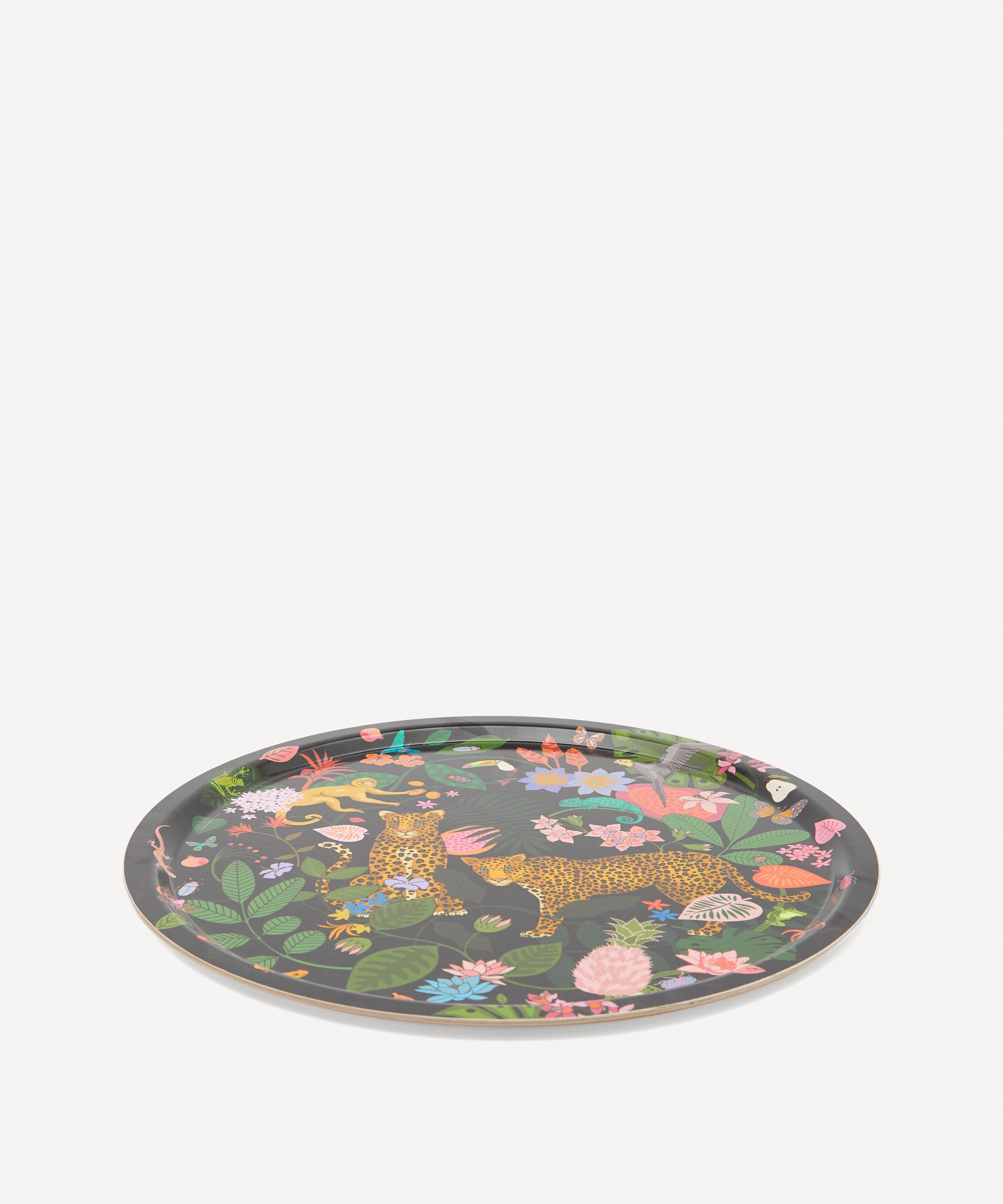 Avenida Home - Tropical Round Birch Wood Tray image number 1