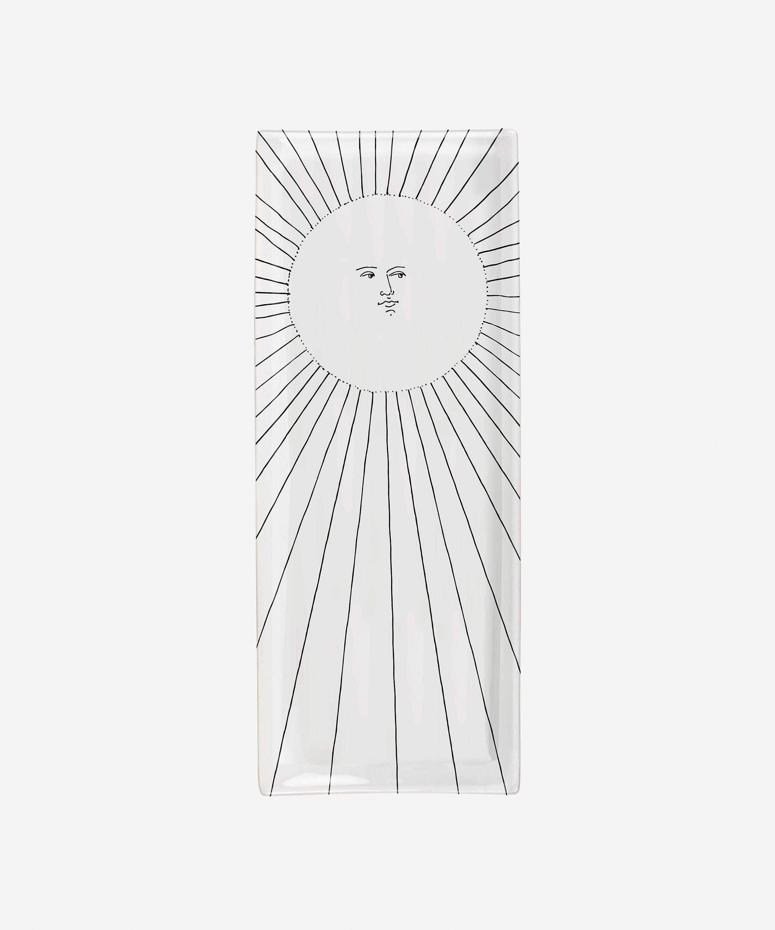 Fornasetti - Solitario Rectangular Ceramic Tray image number 0