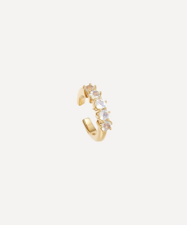 Astley Clarke - Gold Plated Vermeil Silver Linia Rainbow Moonstone Ear Cuff image number null