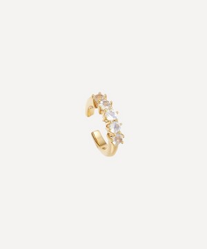 Astley Clarke - Gold Plated Vermeil Silver Linia Rainbow Moonstone Ear Cuff image number 0