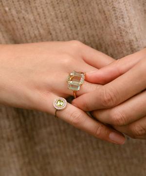 Dinny Hall - Gold Plated Vermeil Silver Trinny Trilogy Green Amethyst and Blue Topaz Ring image number 1