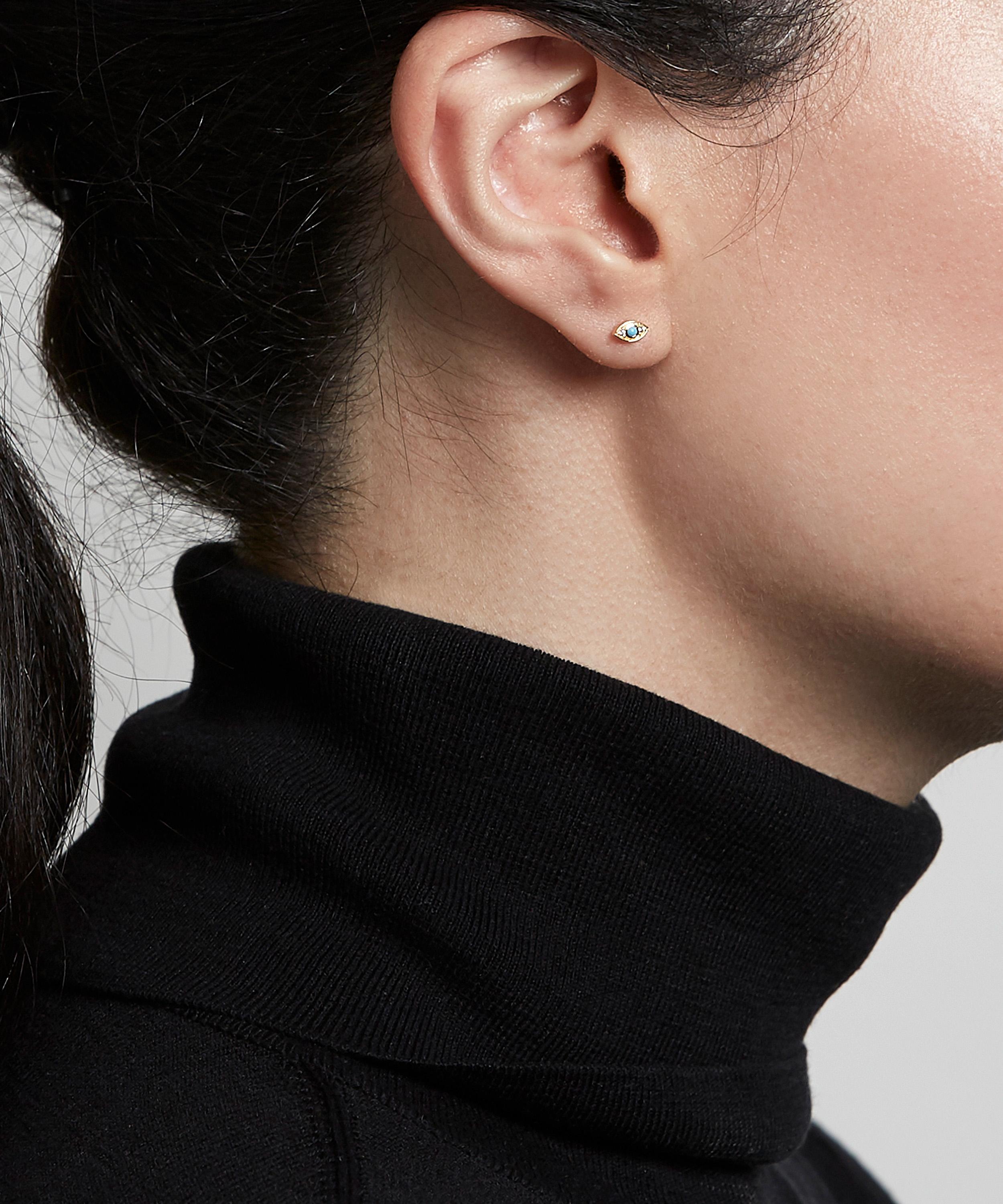 Astley Clarke - Gold Plated Vermeil Silver Biography Tiny Evil Eye Stud Earrings image number 1
