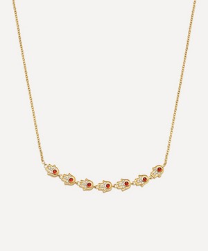 Astley Clarke - Gold Plated Vermeil Silver Biography Hamsa Cluster Necklace image number 0