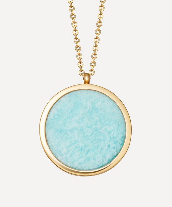 Astley Clarke - Gold Plated Vermeil Silver Stilla Large Amazonite Locket Necklace image number null